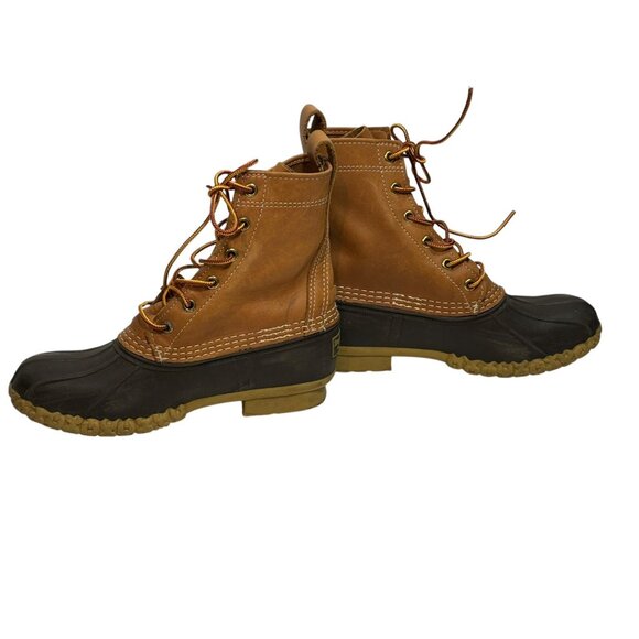 LL BEAN 212880 Women's Waterproof Duck Boots Sz 6 Leather 8" Brown Gorpcore USA - Picture 3 of 9